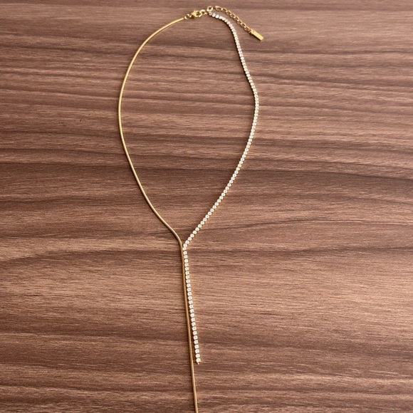 Diamond Lariat Necklace Q829 - Picture 3 of 6